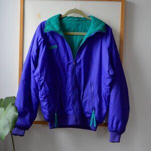 Vintage 1990s Reversible Purple and Teal Columbia Mens Winter Jacket Size M